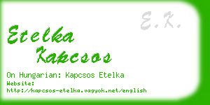 etelka kapcsos business card